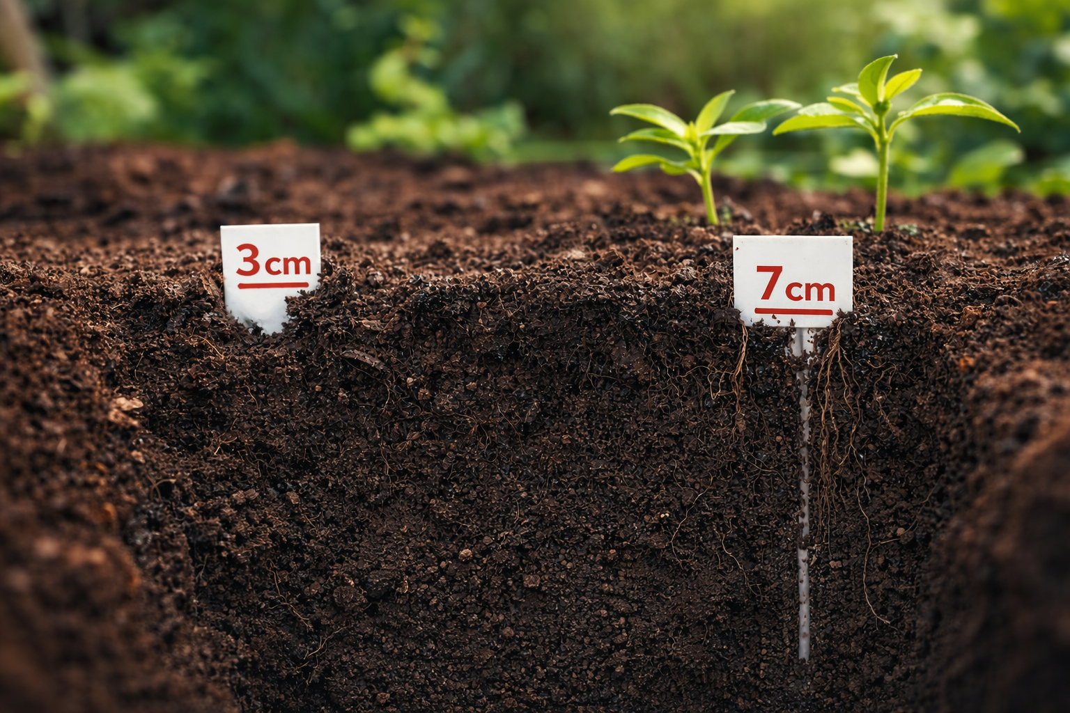 Planten op 7 centimeter diepte